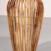Midcentury-Stehlampe aus Rattan, Bambus und Stoff, Franco Albini, Italien, 1960er Jahre