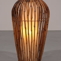 Midcentury-Stehlampe aus Rattan, Bambus und Stoff, Franco Albini, Italien, 1960er Jahre