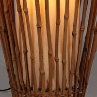 Midcentury-Stehlampe aus Rattan, Bambus und Stoff, Franco Albini, Italien, 1960er Jahre