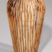 Midcentury-Stehlampe aus Rattan, Bambus und Stoff, Franco Albini, Italien, 1960er Jahre