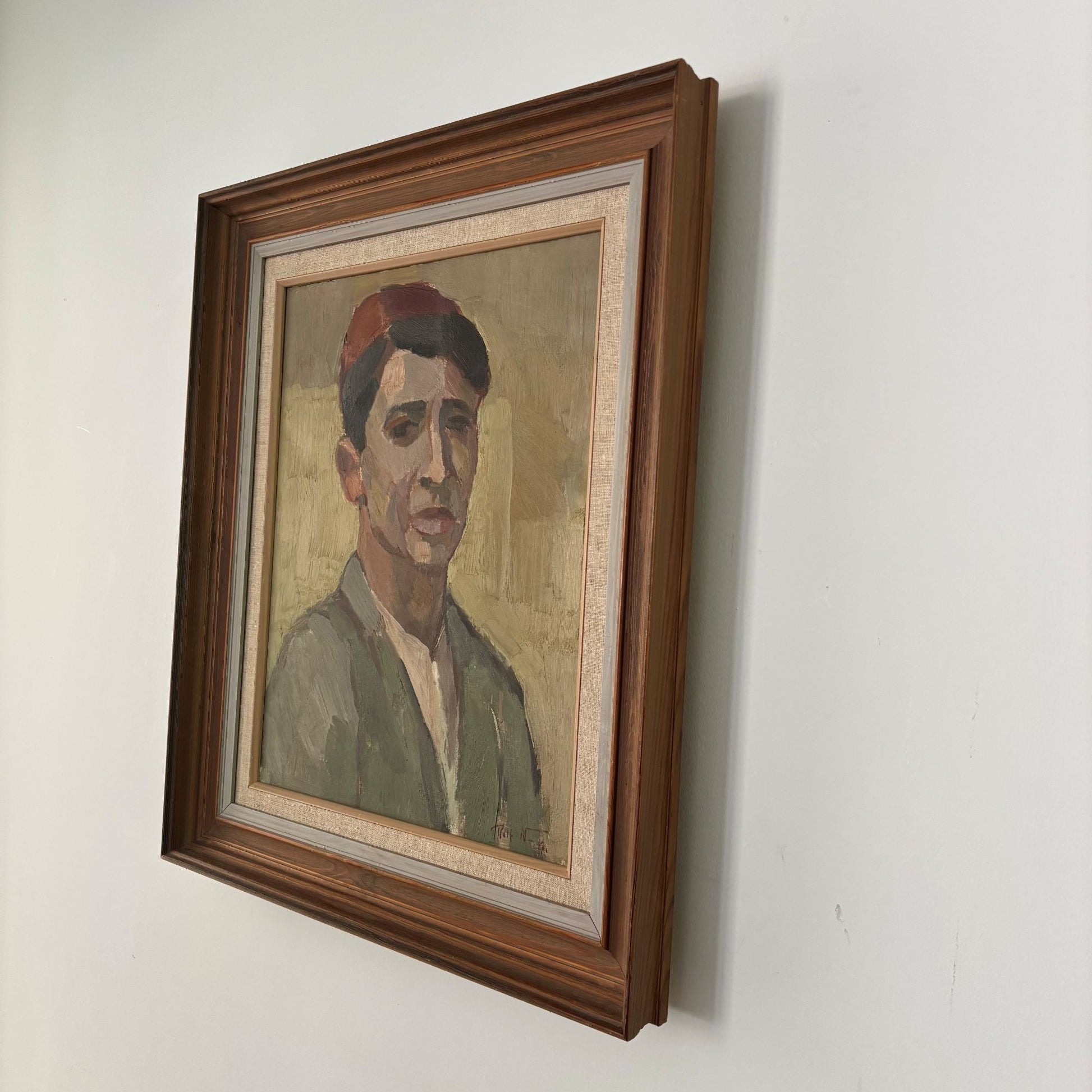 Midcentury painting of a young man, Rolf Norrman, Sweden - Collectors - Net.Work