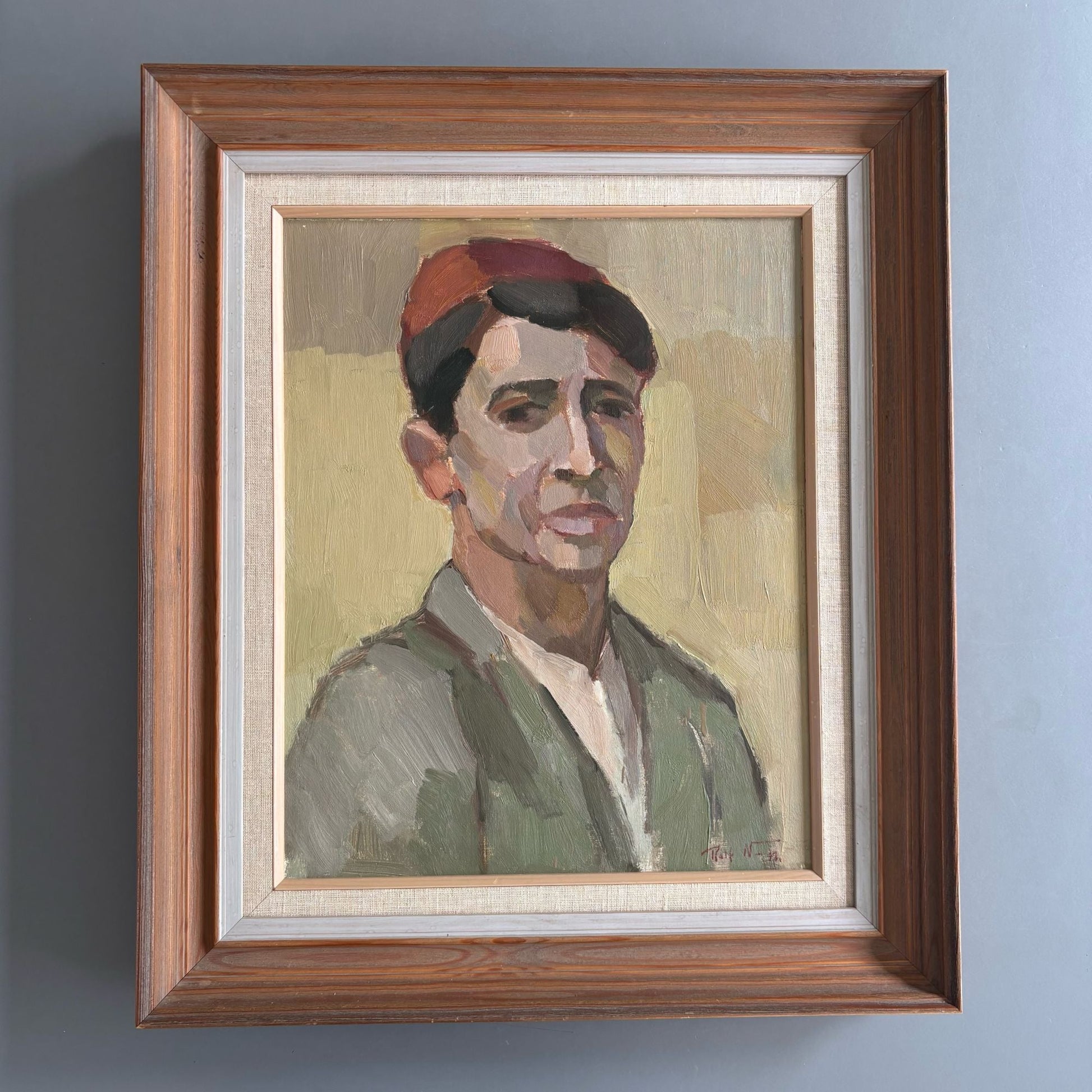 Midcentury painting of a young man, Rolf Norrman, Sweden - Collectors - Net.Work