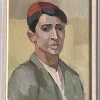 Midcentury painting of a young man, Rolf Norrman, Sweden