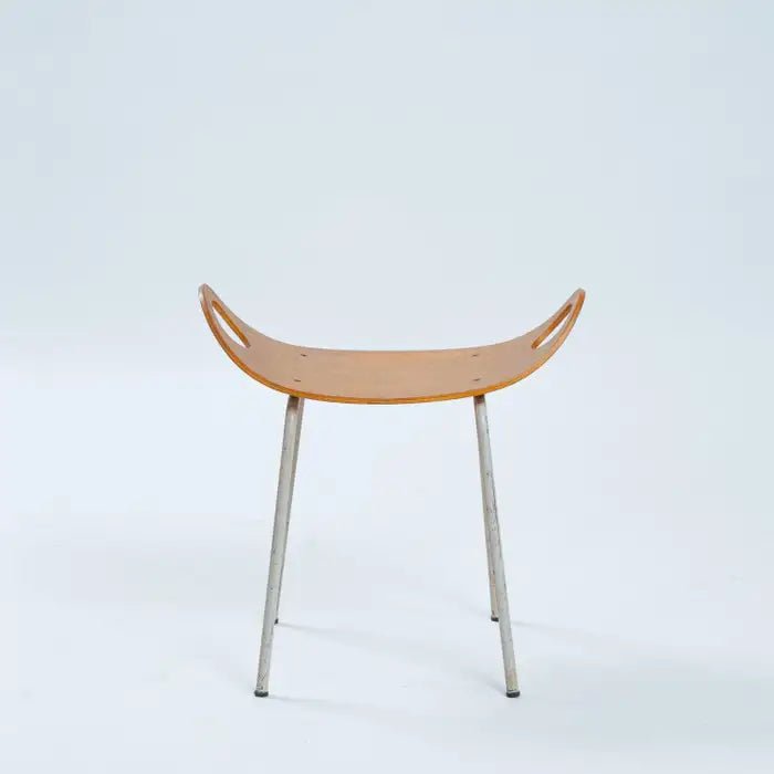 modernist Olof Kettunen Chair and Stool for Merivaara in plywood, Finland 1950s - COLLECTORS RDAM