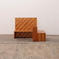 Modulares Buchenholz-Set mit zwei Raumteilern und Bänken, Italien, 1970