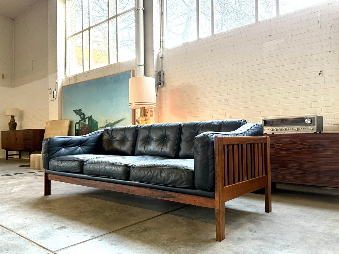 Monte Carlo bank palissander en zwart leer, Ingvar Stockum - COLLECTORS RDAM