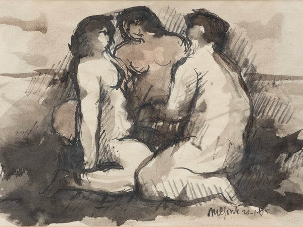 Nic Jonk (1928-1994) Three seated Nudes