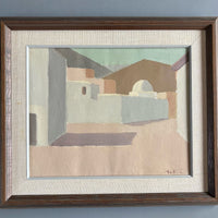 Malerei kubischer Häuser Spanien, Rolf Norrman, Schweden, 1960