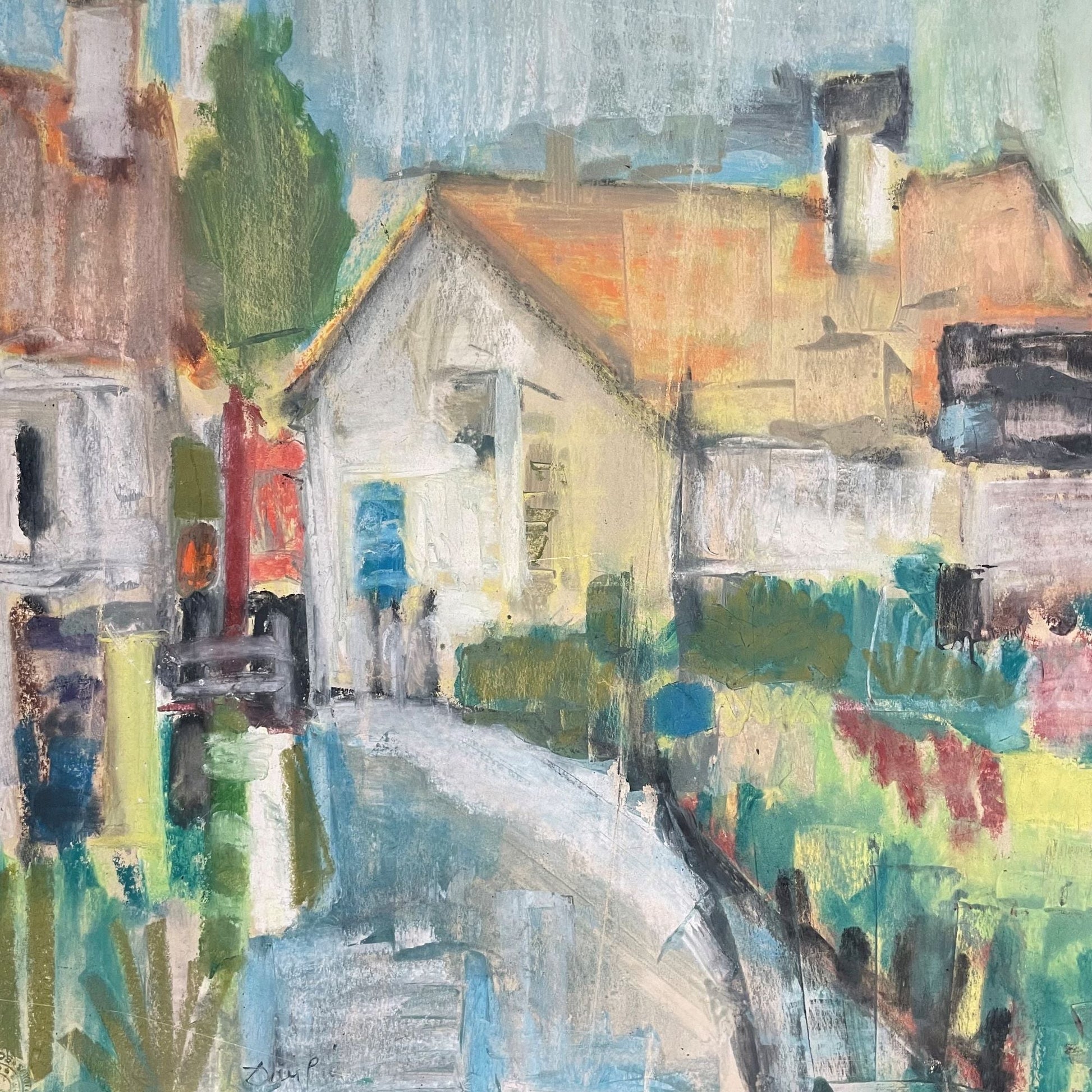 Painting, gouache and pastel chalk, Jacques Daufin, 1960s - COLLECTORS RDAM