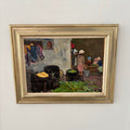 Painting Russian School, ‘Girls on the farm’, oil on board, 1963 - Collectors - Net.Work