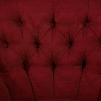 Pair of French Red fabric Button Back Armchairs