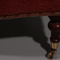 Pair of French Red fabric Button Back Armchairs