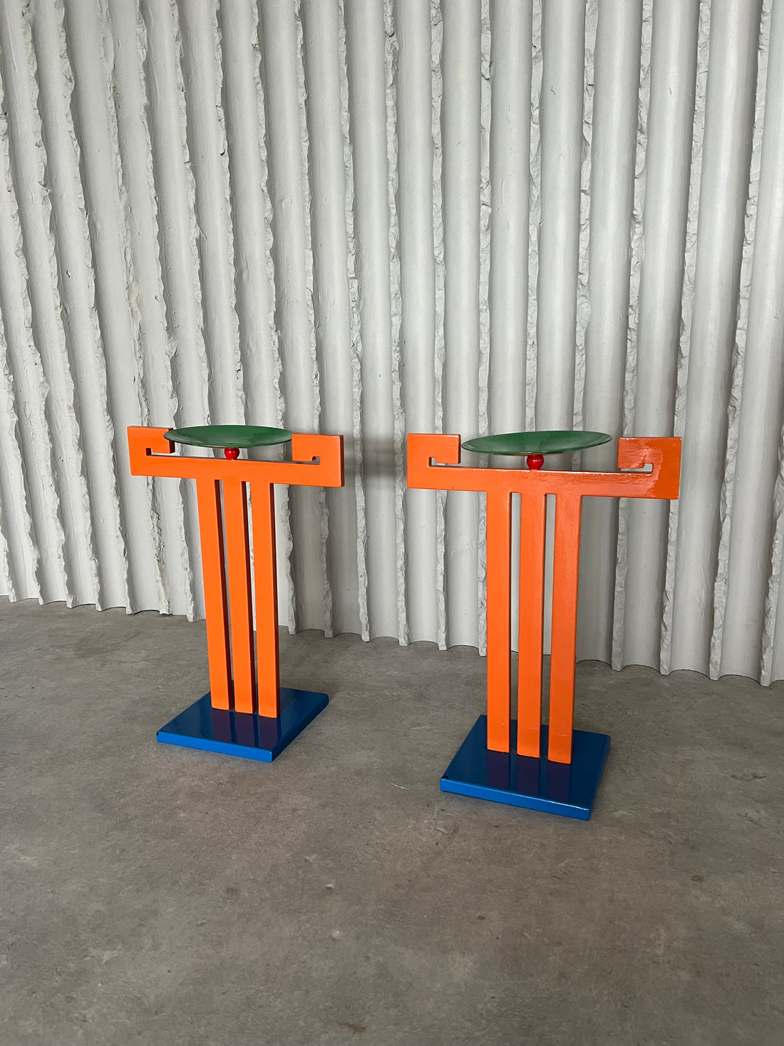 Pair of Memphis Style Sculptural Candle Holders, 1980s - Collectors-Net.Work