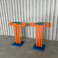 Pair of Memphis Style Sculptural Candle Holders, 1980s