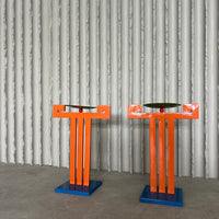 Pair of Memphis Style Sculptural Candle Holders, 1980s