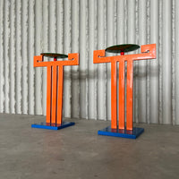 Pair of Memphis Style Sculptural Candle Holders, 1980s