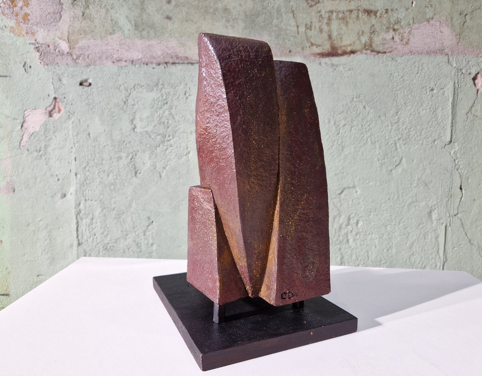 Patinated Cor Dam Sculpture in Fireclay, 1970s - Collectors - Net.Work