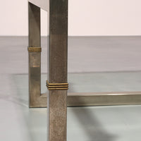 Peter Ghyczy Glas-Couchtisch mit Edelstahlgestell Biri T29