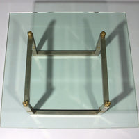 Peter Ghyczy Glas-Couchtisch mit Edelstahlgestell Biri T29