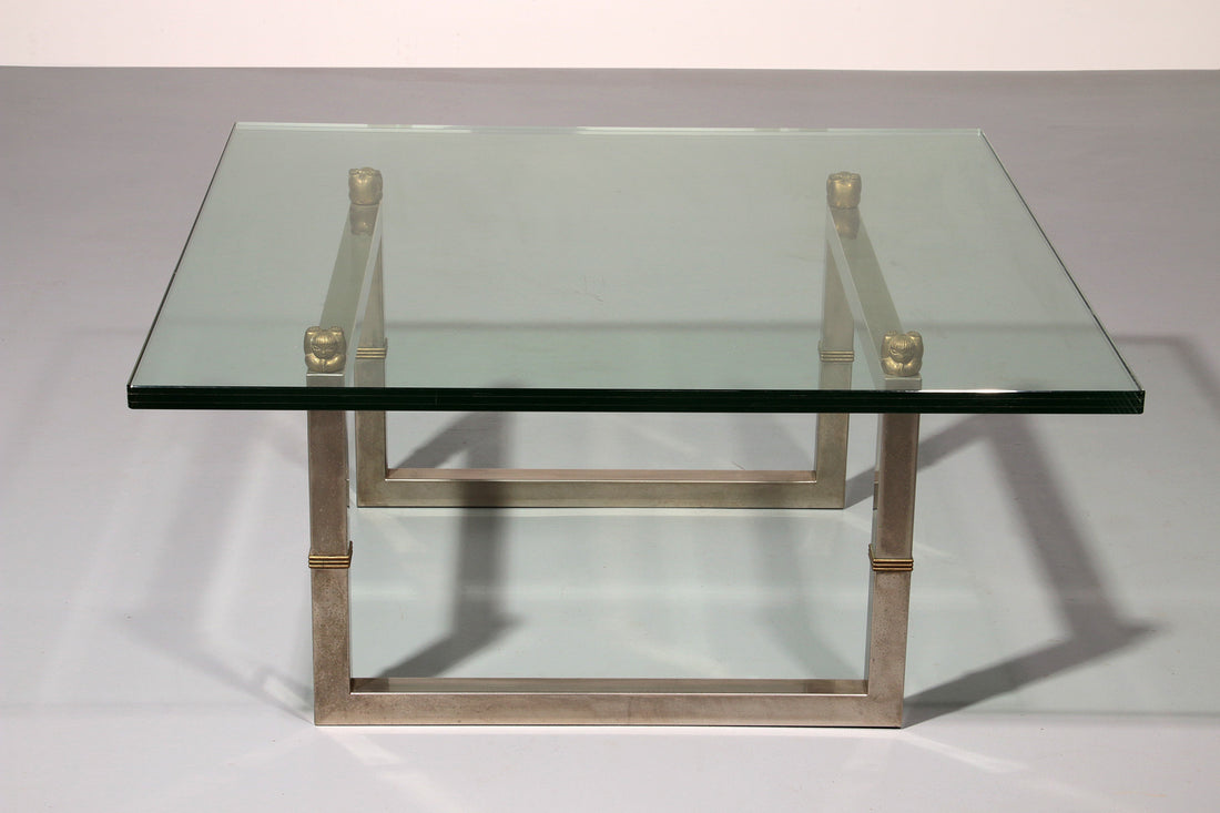 Peter Ghyczy Glass Coffee Table with Stainless Steel Frame Biri T29 - Collectors - Net.Work