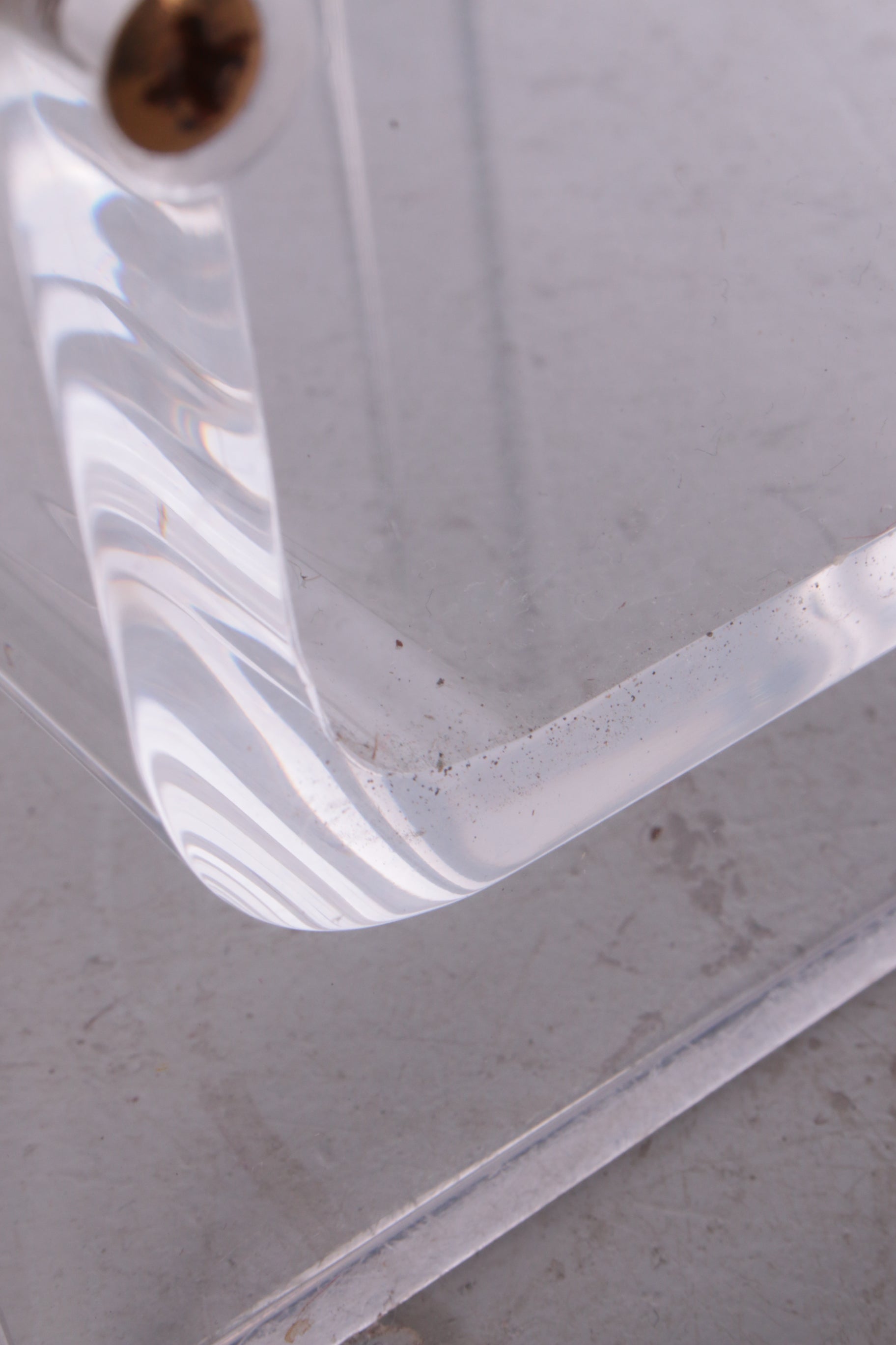 Plexie glass Umbrella stand Charles Hollis Jones with brass accents,1970 - Collectors - Net.Work