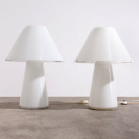 Seltene große Vetri Murano Mushroom Tischlampen, 1970er