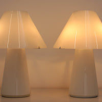 Seltene große Vetri Murano Mushroom Tischlampen, 1970er