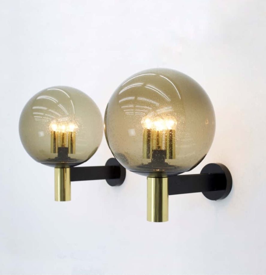 Rare set of large wall lights, Glashütte Limburg, Germany, 1970s - COLLECTORS RDAM