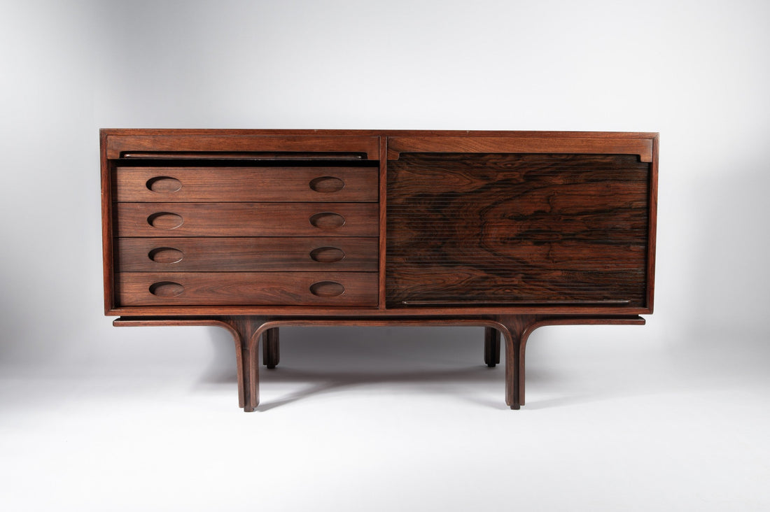 Rosewood tambour sideboard by Gianfranco Frattini for Bernini, Italy - Collectors-Net.Work