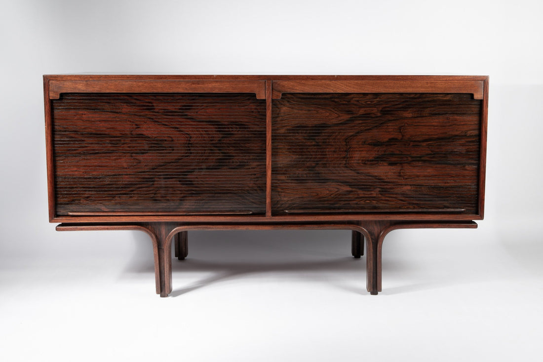 Rosewood tambour sideboard by Gianfranco Frattini for Bernini, Italy - Collectors-Net.Work