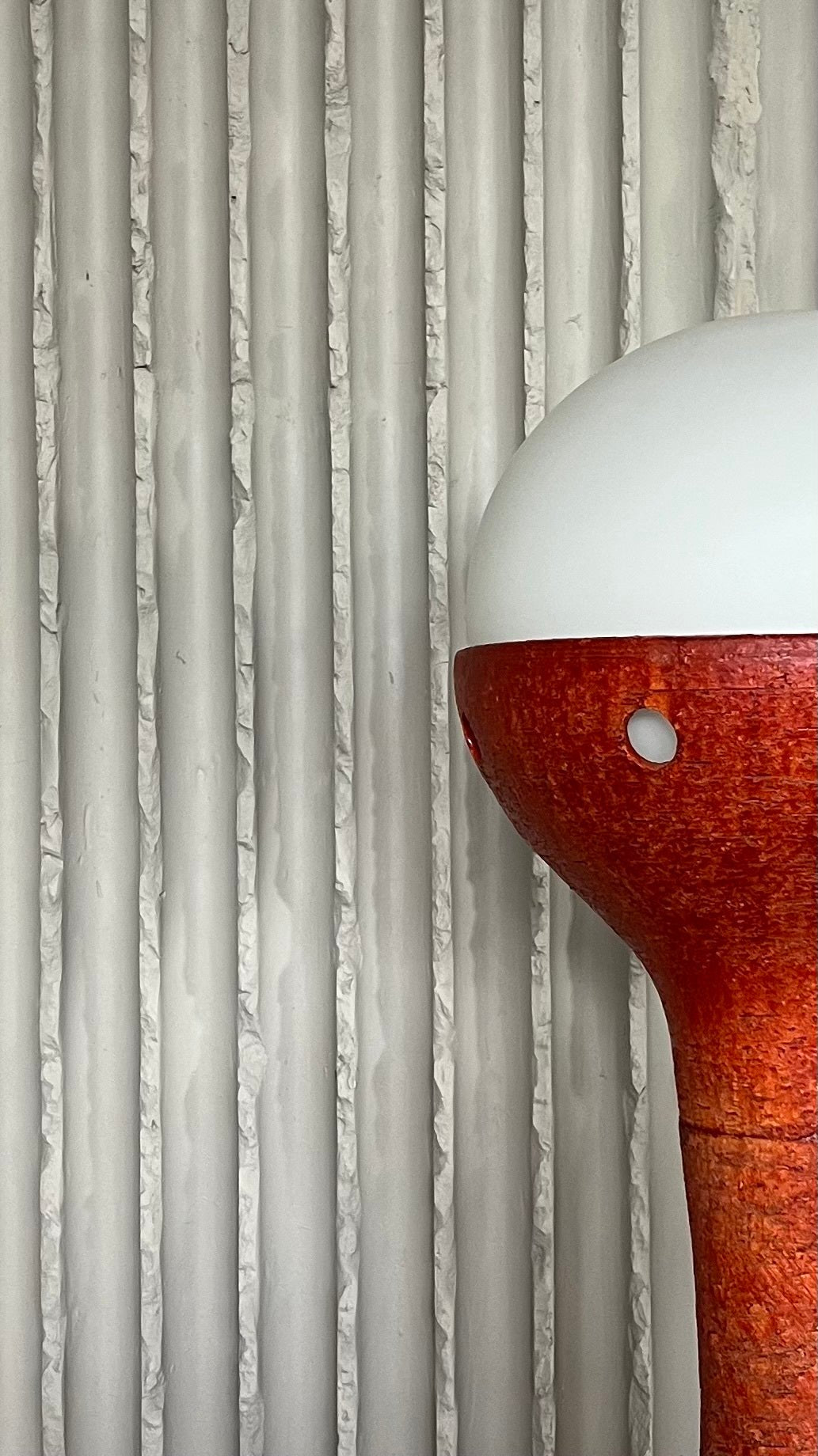 Sculptural Ceramic Floor Lamp with Milk Glass Globe - Collectors - Net.Work