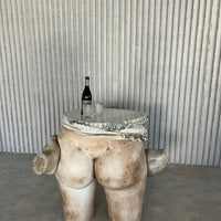 Sculptural ceramic side table by Francis Hewlett
