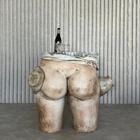 Sculptural ceramic side table by Francis Hewlett