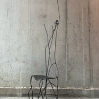 Handmade sculptural metal chair 1980s
