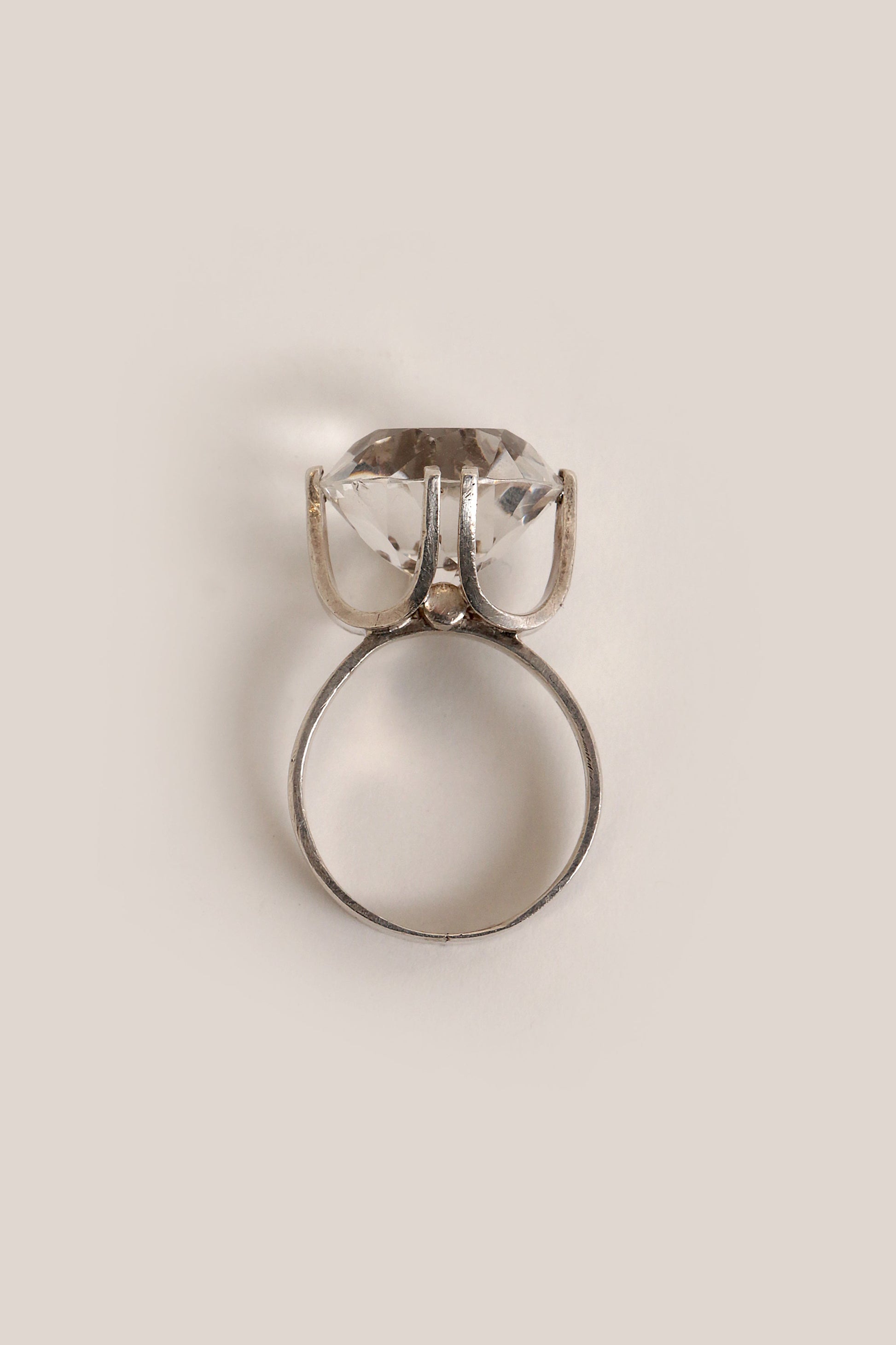 Silver Ring with Rock Crystal – Design by Elis Kauppi, Finland, 1975 - Collectors - Net.Work