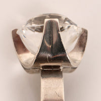 Silberring mit Bergkristall – Entwurf von Elis Kauppi, Finnland, 1975