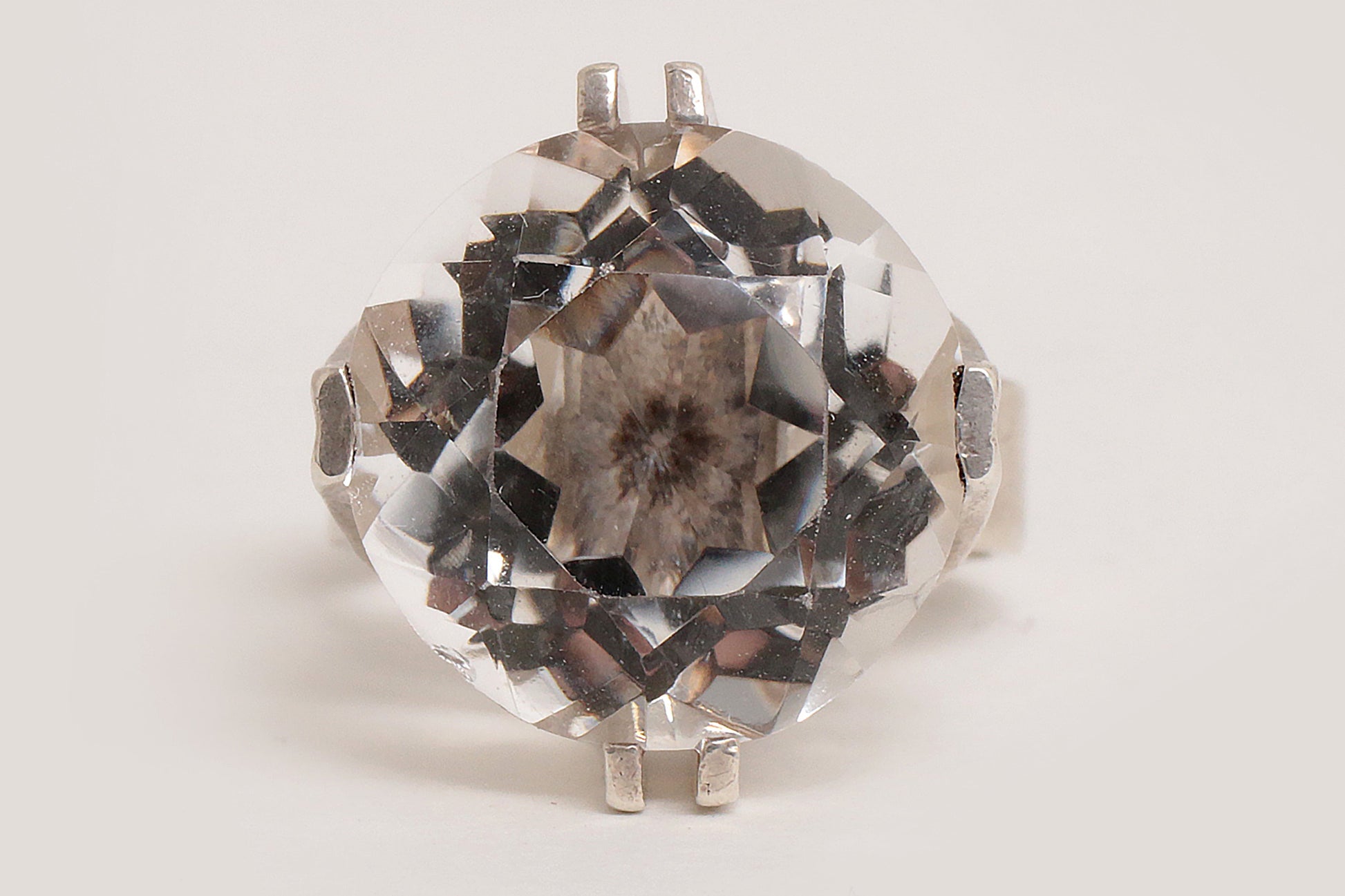 Silver Ring with Rock Crystal – Design by Elis Kauppi, Finland, 1975 - Collectors - Net.Work