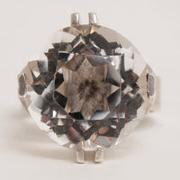 Silberring mit Bergkristall – Entwurf von Elis Kauppi, Finnland, 1975