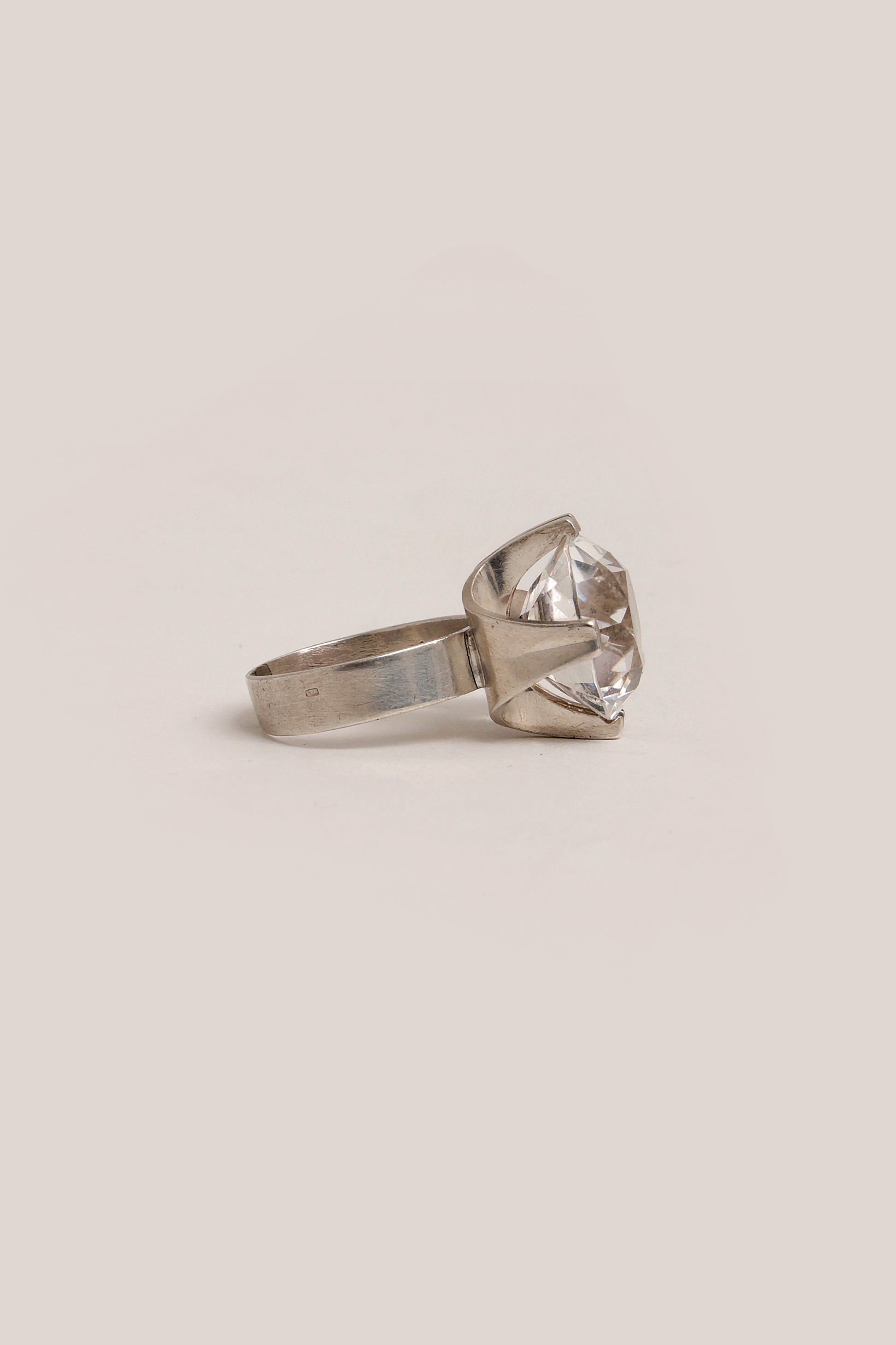 Silver Ring with Rock Crystal – Design by Elis Kauppi, Finland, 1975 - Collectors - Net.Work