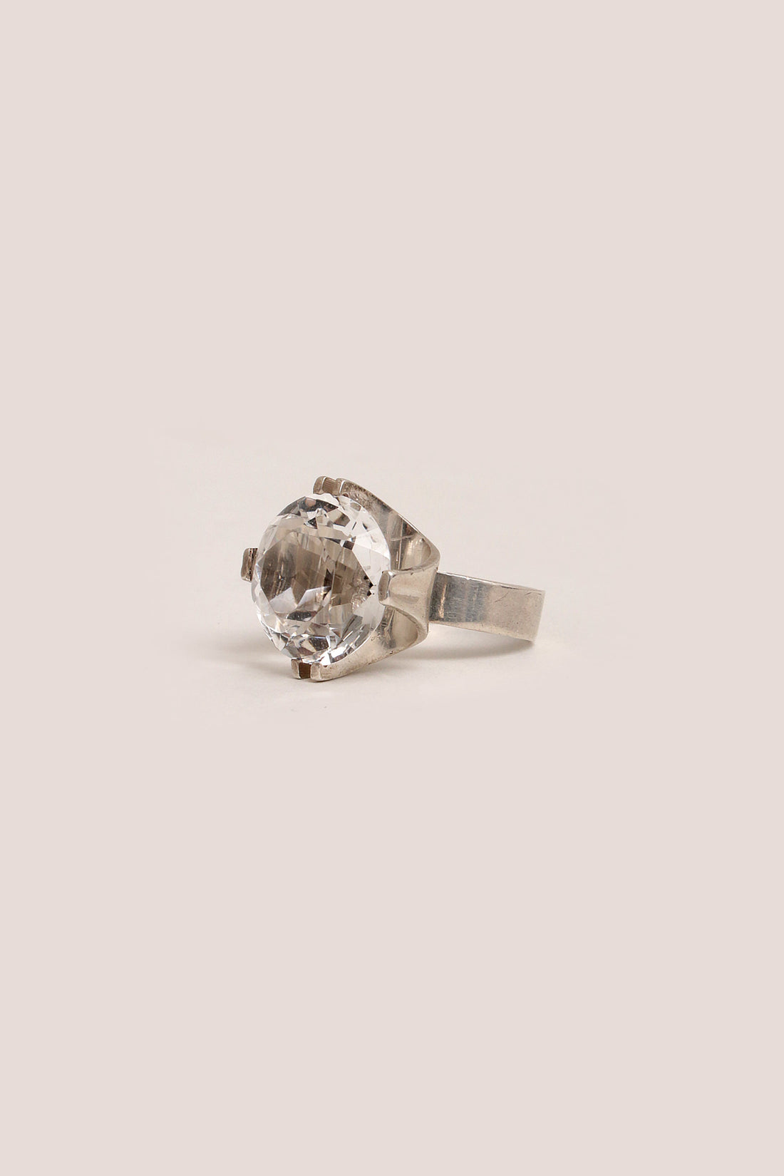 Silver Ring with Rock Crystal – Design by Elis Kauppi, Finland, 1975 - Collectors - Net.Work