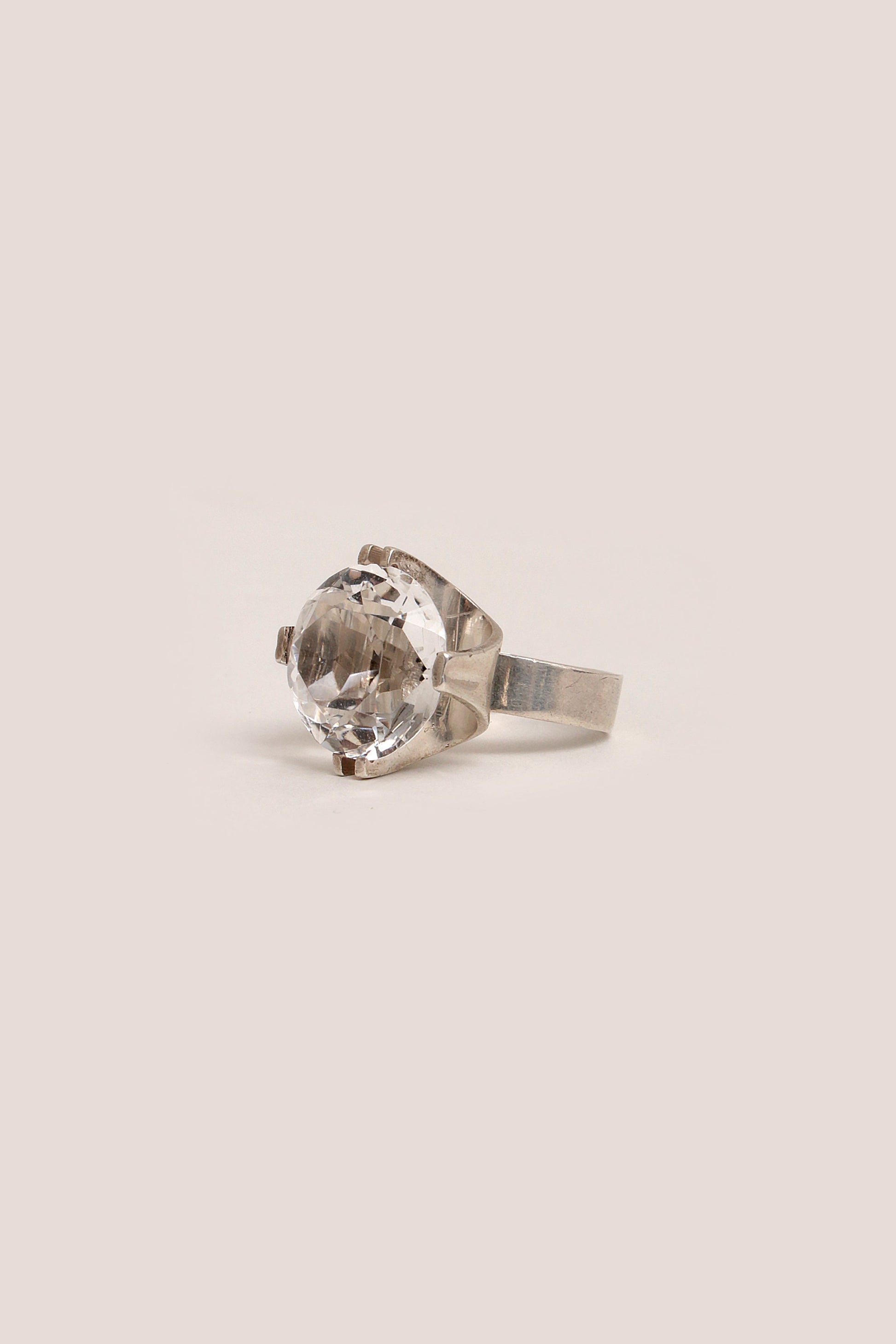 Silver Ring with Rock Crystal – Design by Elis Kauppi, Finland, 1975 - Collectors - Net.Work