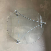 Couchtisch aus massivem Stahl und Glas, 1960er Jahre