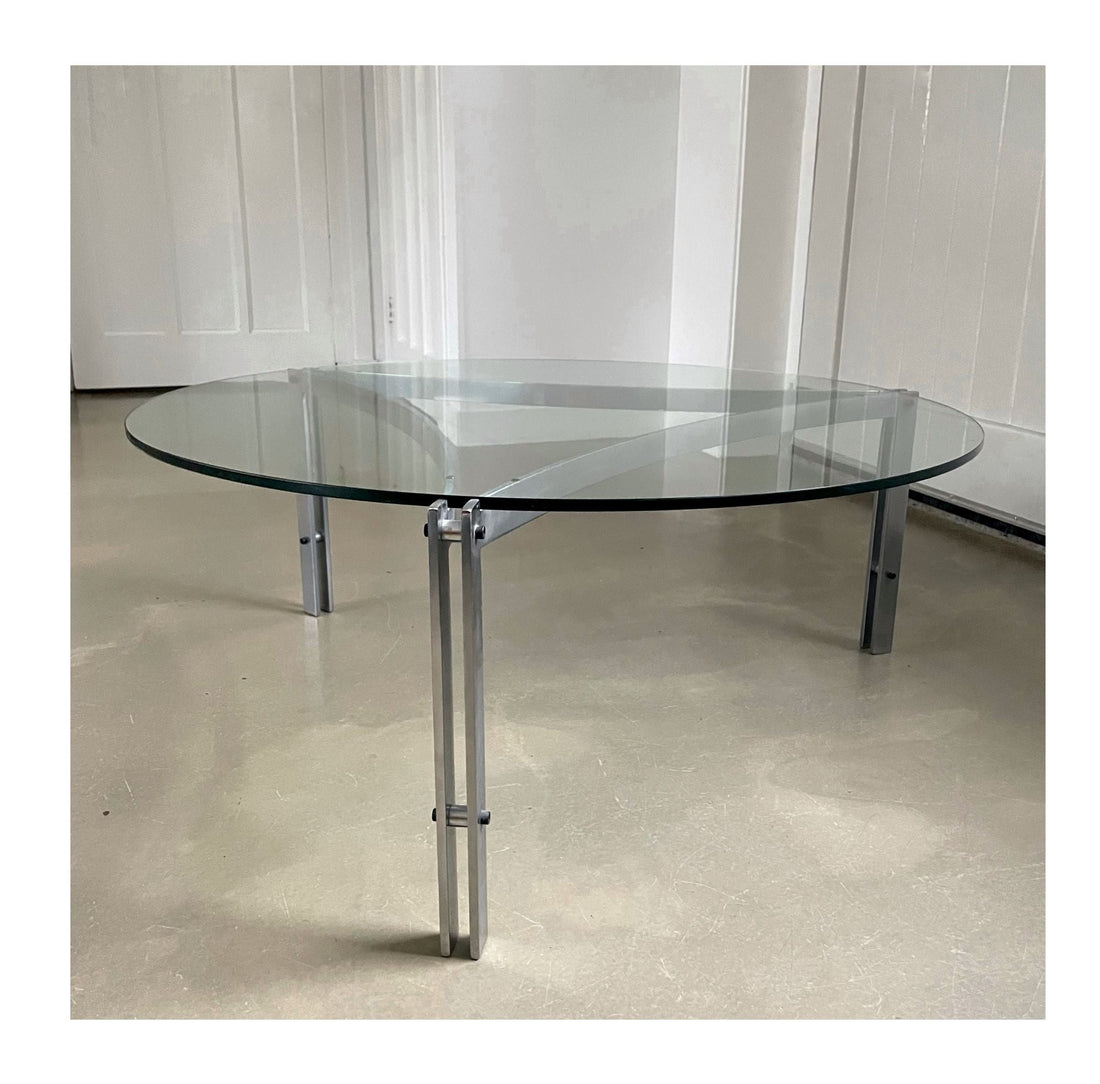 Solid steel and glass coffee table, 1960s - COLLECTORS RDAM