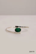 Timeless Scandinavian Sterling Silver Bracelet with Striking Green Stone by Isaac Cohen, 1966 - Collectors - Net.Work