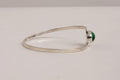 Timeless Scandinavian Sterling Silver Bracelet with Striking Green Stone by Isaac Cohen, 1966 - Collectors - Net.Work