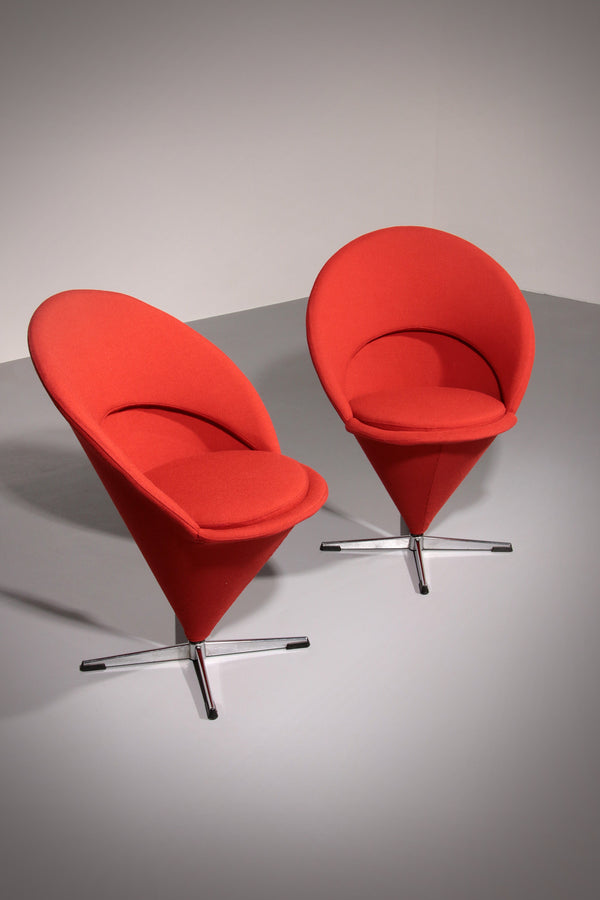Verner Panton Model Cone K1 Chairs by Plus Linje 60s