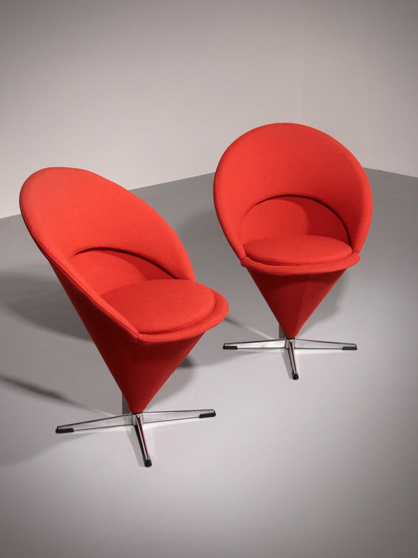 Verner Panton Model Cone K1 Chairs by Plus Linje 60s