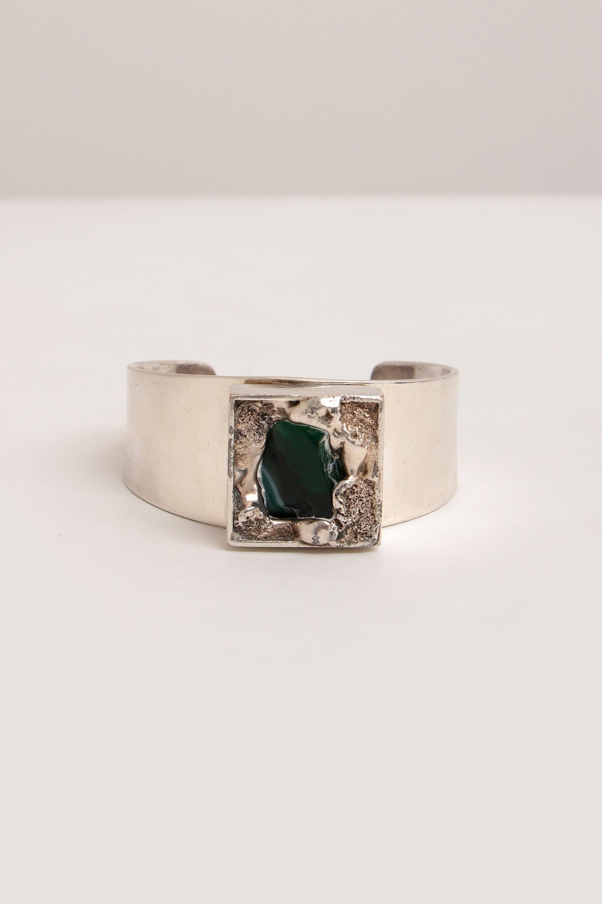 Versilbertes Armband mit Glasstein von Dansk Smykkekunst, 1970, Dänemark.