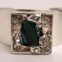 Versilbertes Armband mit Glasstein von Dansk Smykkekunst, 1970, Dänemark.