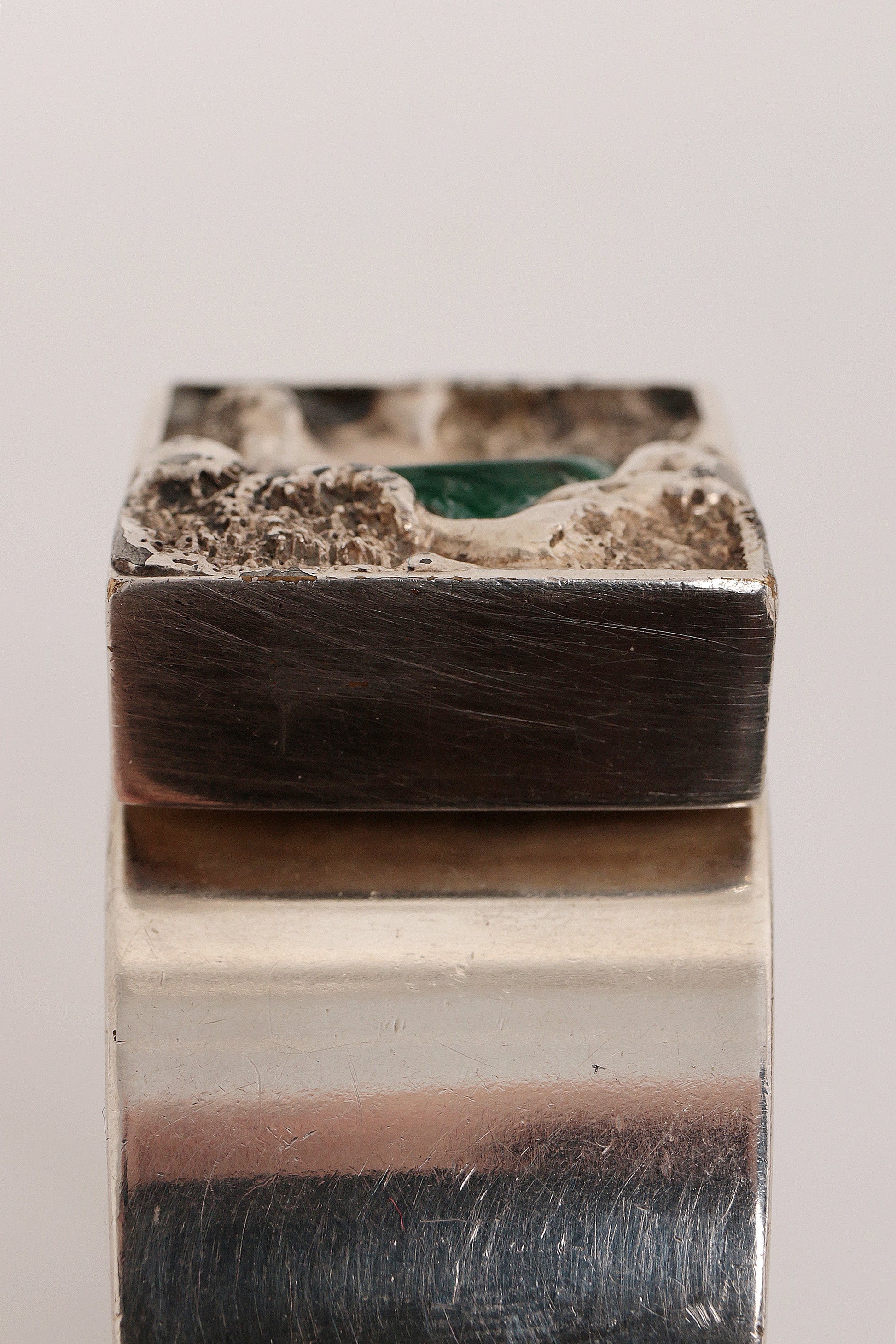 Verzilverde armband met glassteen van Dansk Smykkekunst,1970 Denemarken. - Collectors - Net.Work